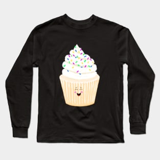 Happy Vanilla Cupcake (plain) Long Sleeve T-Shirt